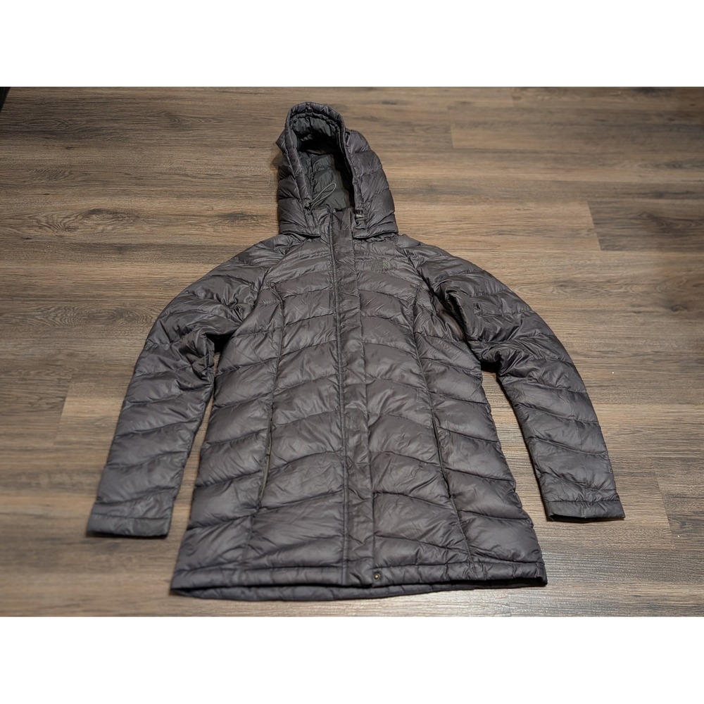 The North Face Womens 600 Fill Down Hooded Puffer Parka Jacket Gray Small